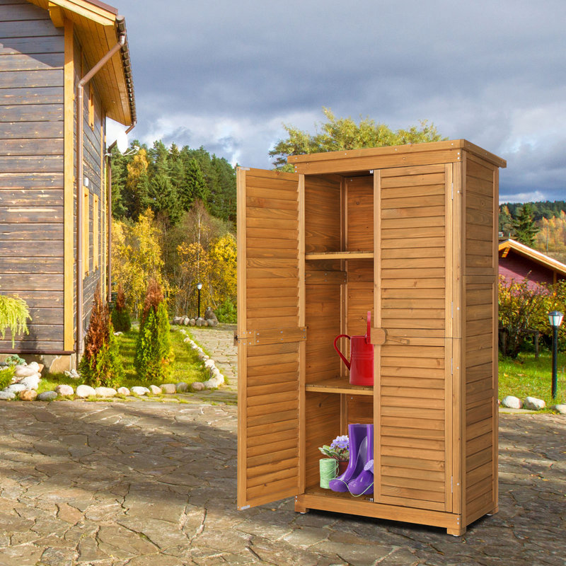 Remise à outils en bois massif de l 2,8 pi x H 5,2 pi, Naturel