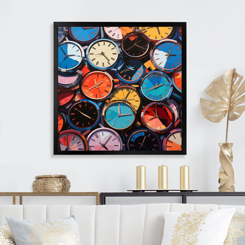 «Luxury Watches», art mural sur toile, H 30 po x l 30 po, Cadre flottant doré