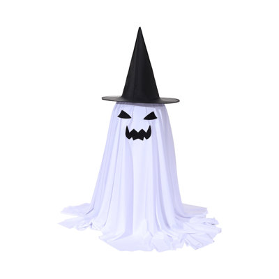 Halloween Decorations Freestanding Ghost Porch Decor Holiday Yard Ornaments with Various Face Designs Indoor Outdoor Props for Halloween Party Fron