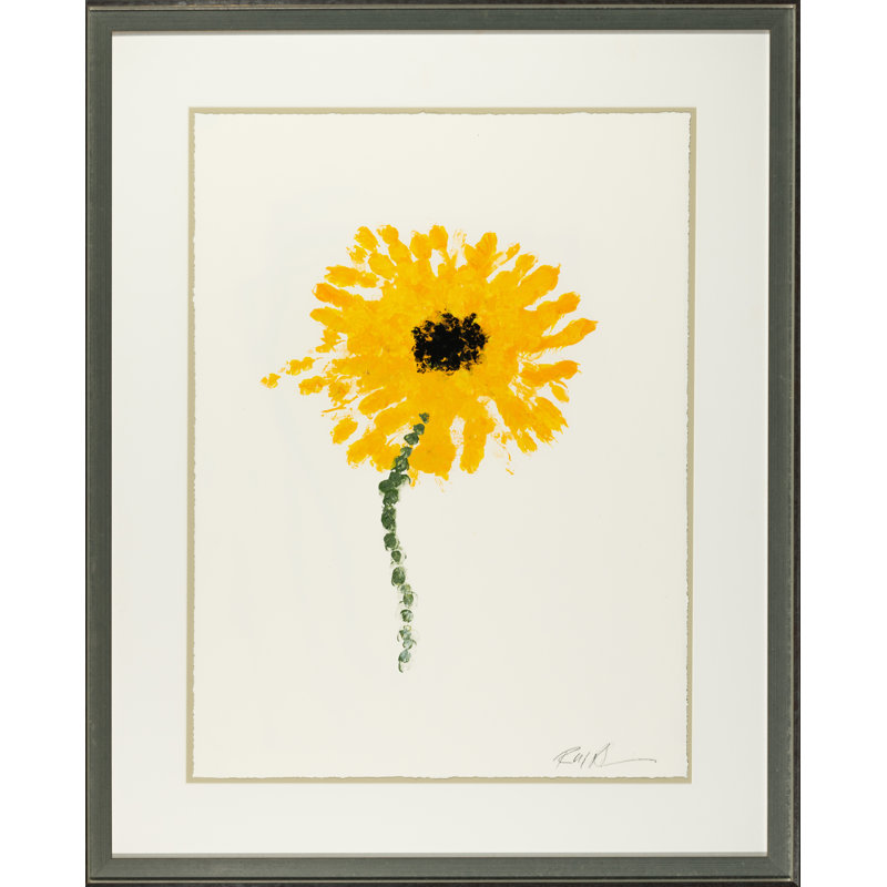 Stipple Flower Framed Print