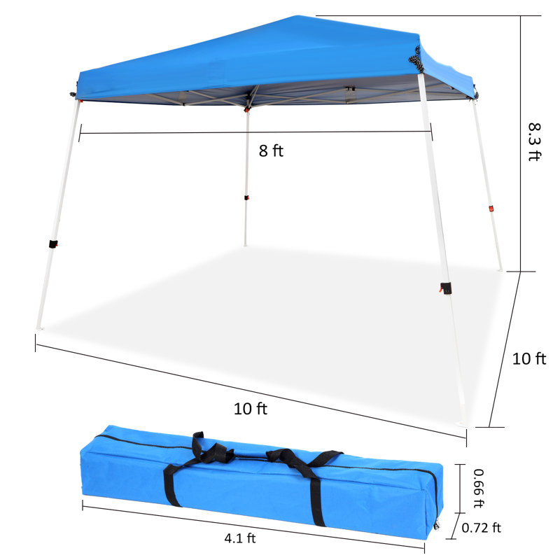 Blue 10x10 Slant Leg Waterproof Steel Canopy Tent