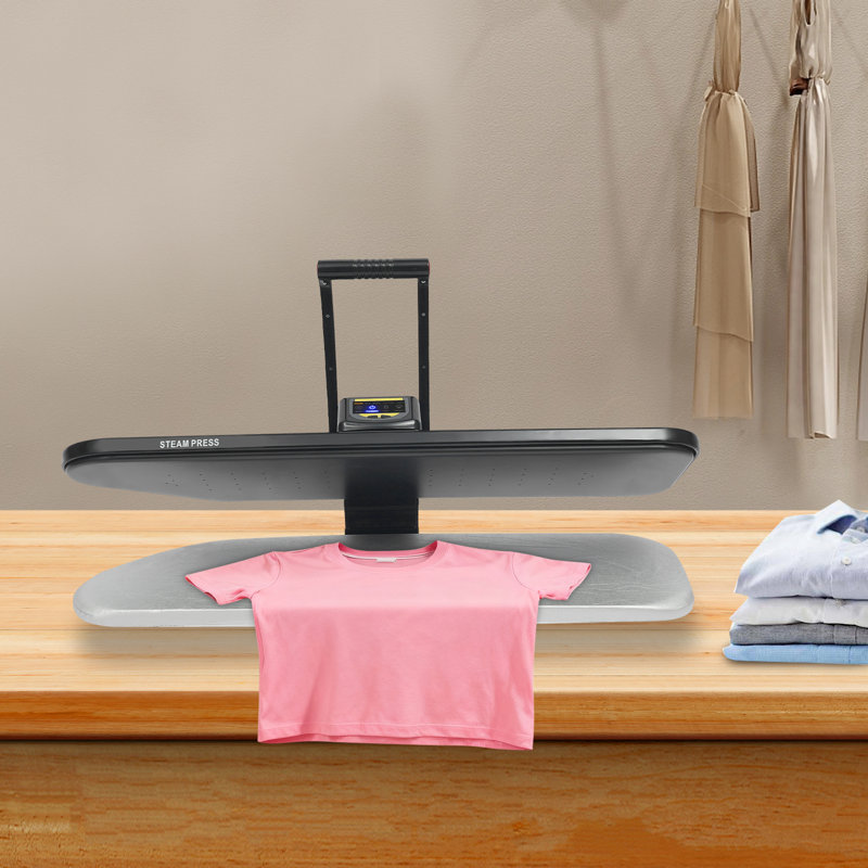 Steam Press Machine With 5 Fabric Settings, Fabric Steam Press For Silk, Wool, Cotton, Linen And Nylon Clothing, Black