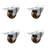 SS High Temp Phenolic Swivel Bolt Hole Caster Set with Total Lock Brake