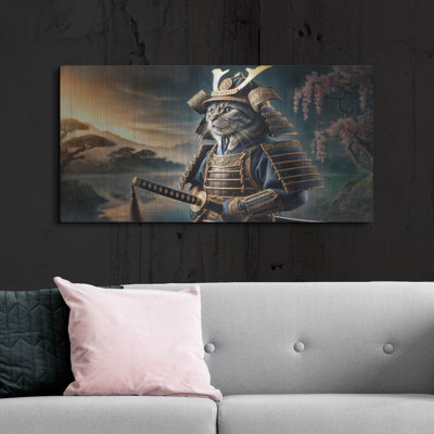 «Cat Samurai» par Rey Klimt, art mural en métal