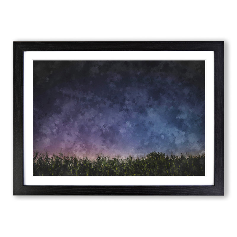 Grassfield in Romania - Picture Frame Painting, Black Framed, 27cm H x 36cm W x 2cm D