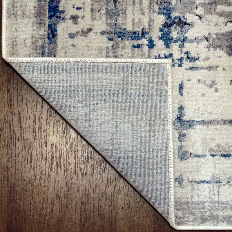 Marcia Viscose Abstract Indoor Rug, Rectangle 6'7" x 9'6"