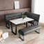 Chancler Metal Base Dining Table-1596575084