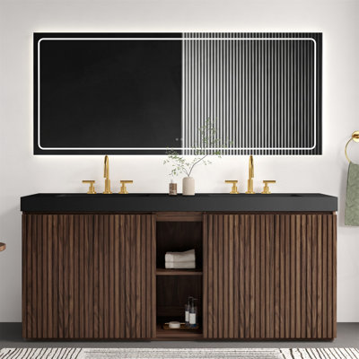 Meuble-lavabo autoportant avec rangement 72 po