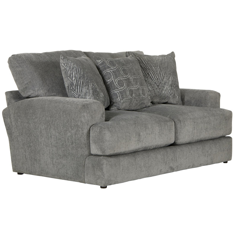 72" Recessed Arm Loveseat with Reversible Cushions, Shark