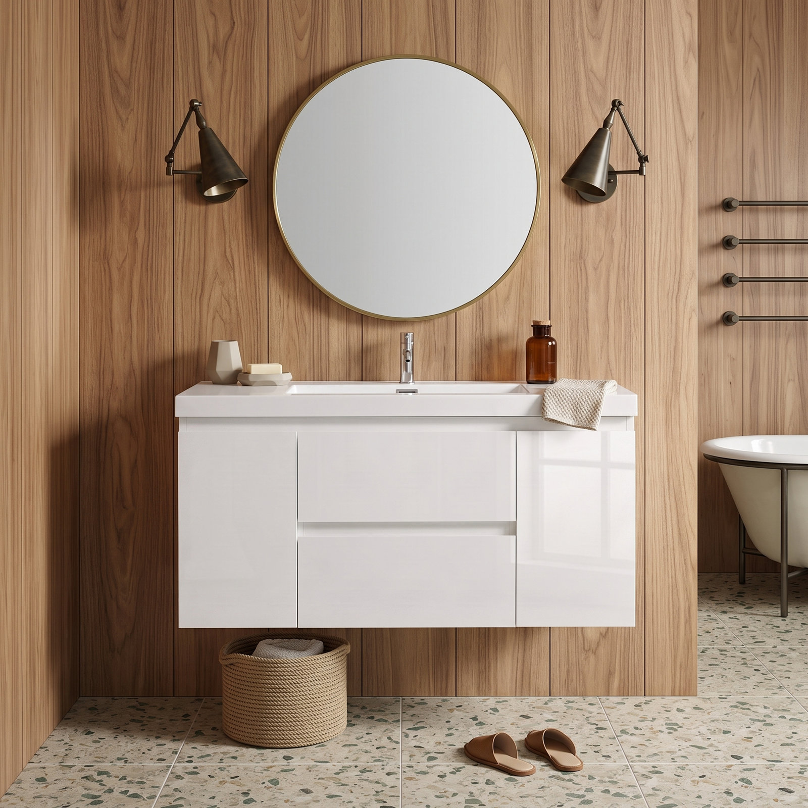 47.24 Single Bathroom Vanity, White