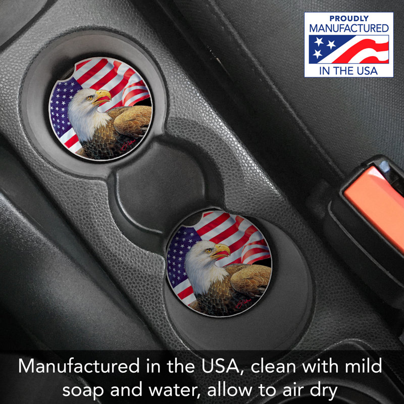 Paquet de 2 sous-verres en pierre American Eagle & Flag