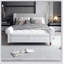 Banc de lit 63 po en tissu blanc crème Polyvalence, application moderne, confort et durabilité