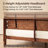 Queen Size 100% Solid Oak Bed with Adjustable Height Headboard, Built-in Charging Ports, Warm Walnut Finish & Kiln-Dried Construction for Long-Lasting Use