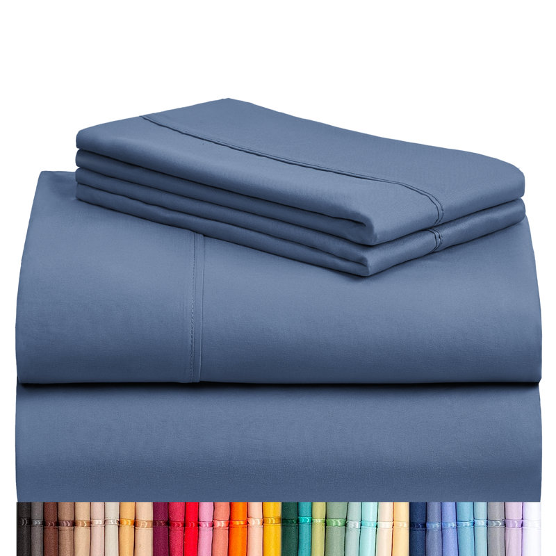 Ensemble de draps 4 pièces Luxclub, Oxford, Ensemble de draps pour très grand lit avec 2 taie