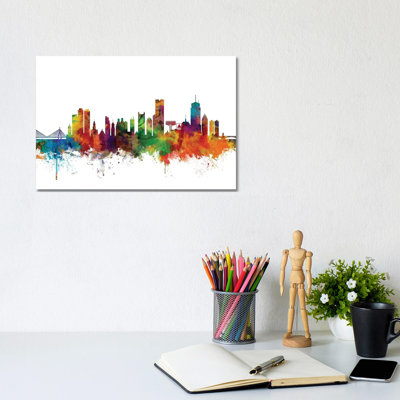 Boston, Massachusetts Skyline by Michael Tompsett - Wrapped Canvas Print