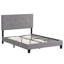 Full Size Upholstered Bed - Modern Grey Linen Headboard Button No Box Spring Wood Slat Support Simple Assembly Technique Frame With Upholstery Easy Grey Hue