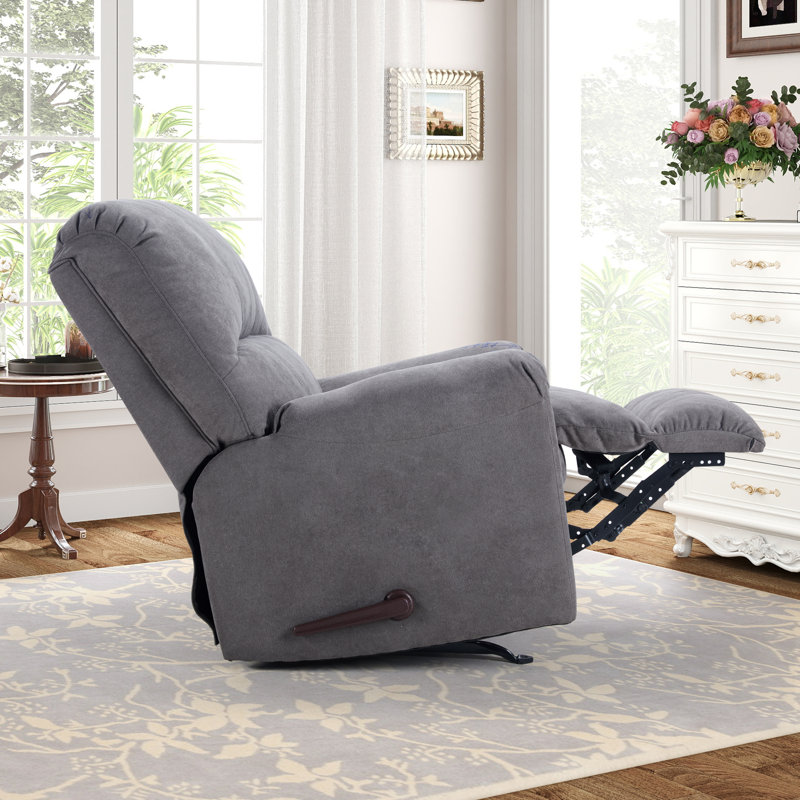 Fauteuil inclinable et berçant manuel rembourré Etly, Gris