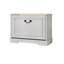 Banc de rangement pour chaussures avec 1 tiroir rabattable et tablette réglable, petite armoire à chaussures pour entrée, couloir, blanc antique-130151015-130151016