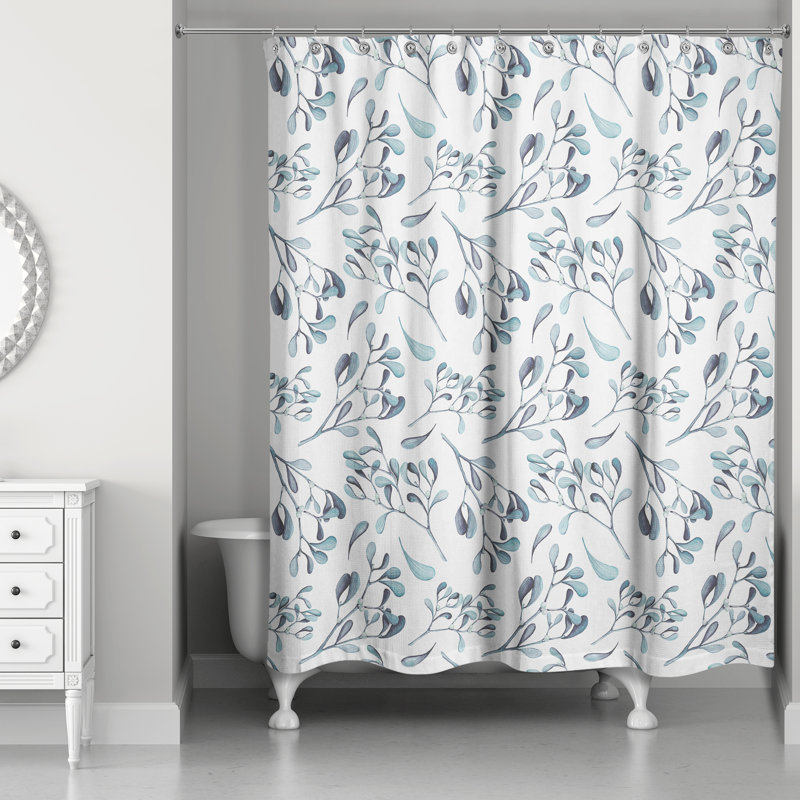 Rideau de douche simple Perine, Bleu