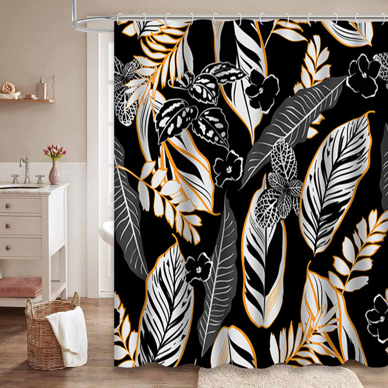 Rideau de douche imperméable Tropical Night, L 72 po x l 84 po