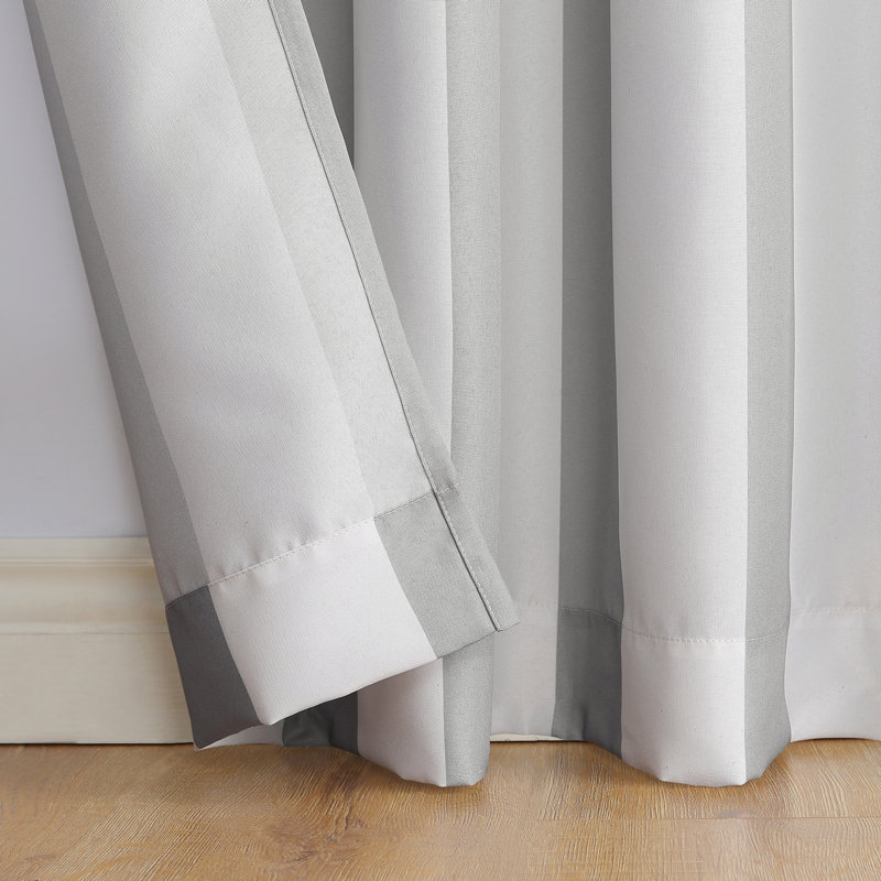 Panneau de rideau d'intérieur / extérieur à rayures Cabana résistant aux UV Neubauer, Gris, l 54" x L 84"