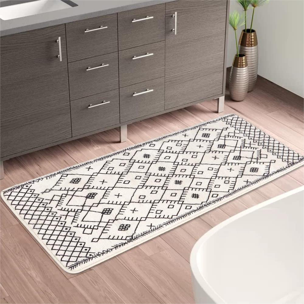 Black and White Bath Rugs Bathroom Rugs Set Bath Mat Flatwoven