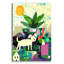 Art mural en verre «Collage with Dog and Plant» par Holly McGee, Red Barrel Studio®, ACR-47252-28034685