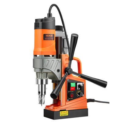 Perceuse magnétique, moteur 1450W 1,6 po de diamètre ennuyeux, perceuse électrique portative 2810 lbf, avec 2 mèches, vitesse variable, perceuse pour surface métallique, secteur de la rénovation