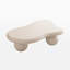 Table basse Cloud - Design blanc crème de 47 pouces pour le salon avec 3 pieds, plateau de table irrégulier, articles de bureau de grande taille, installation rapide dans la pièce, plateau magnifique, grand espace de rangement sur le bureau, long