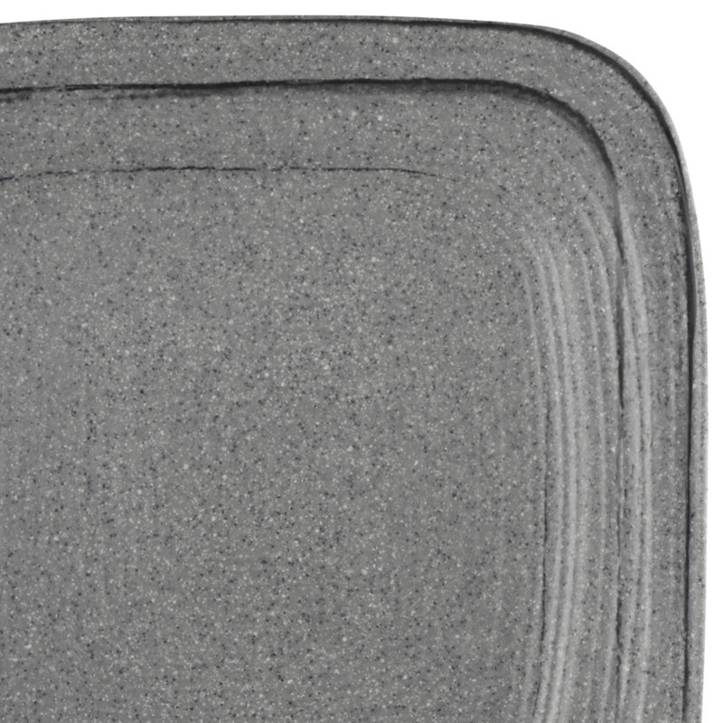 Assiette à dîner rectangulaire en mélamine 12 po Square Della Terra Stoneware, Gris