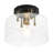 1 - Light Modern Clear Drum Glass Semi Flush Mount