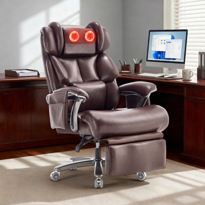 800 Lb. Big & Tall Heated Massage Ergonomic Executive Office Chair With Footrest