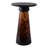 Glass & Marble Accent Table with Tapered Base Modern Side Table for Living Room, Bedroom, Office & Home Decor 20" Brown.