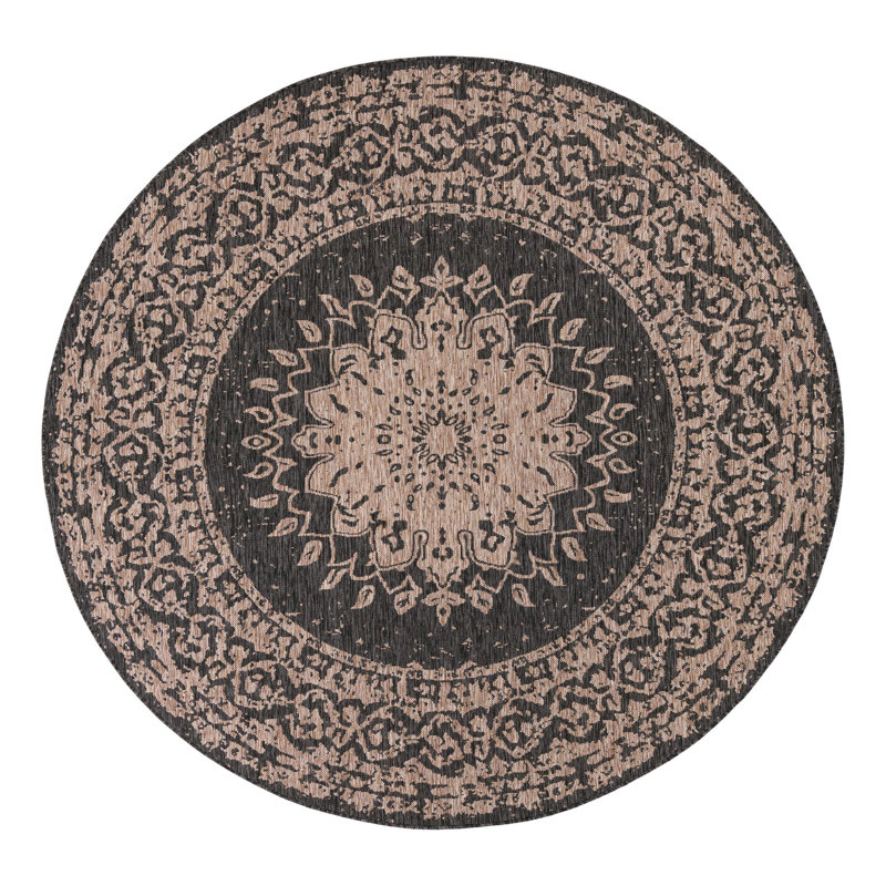 Tapis intérieur / extérieur Ornate Lamotte, Rond 7 pi 10 po