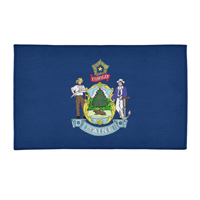 Tapis de chenille de couleur bleu maine flag