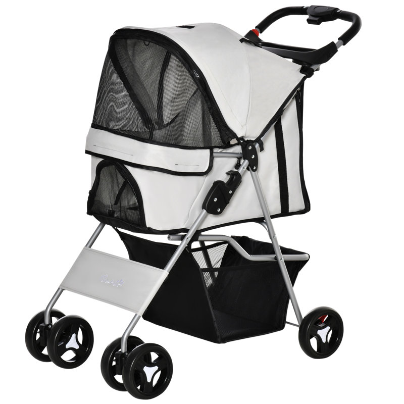 Poussette pliante avec support amovible, Gris
