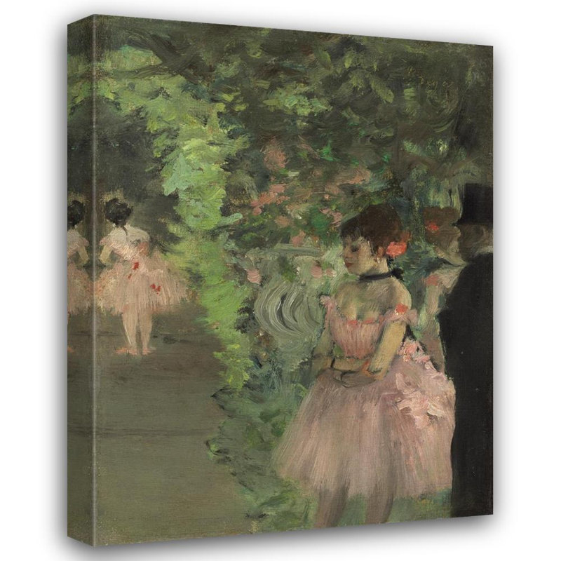 «Dancers Backstage» par Edgar Degas - Art mural sur toile tendue avec châssis, H 24 po x l 17 po