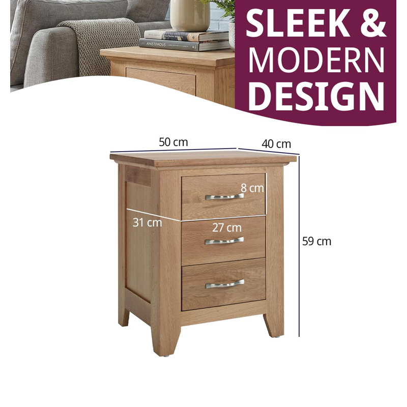 50cm W Bedside Table