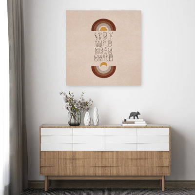 Mystical Moon Vibes Abstract Minimalist Modern Landscape Nature Wall Art Print 1 Piece Wrapped Canvas Wall Art