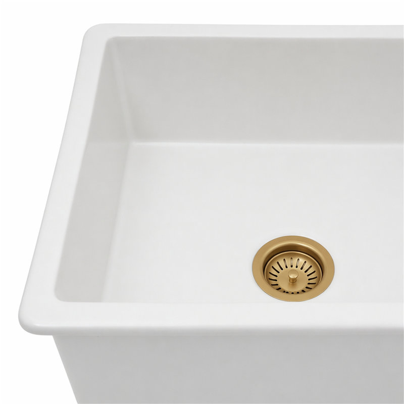 Évier de cuisine encastré 27 "x 19" x 10 "en argile réfractaire à double cuve en porcelaine blanche