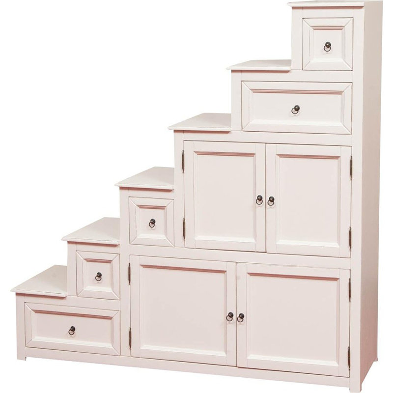 Country-Style Solid Lime Wood Antiqued White Finish W140xdp42xh142 Cm Sized Drawer Unit. Made In Italy