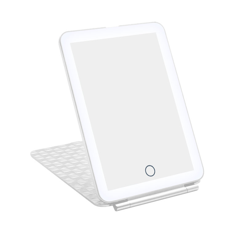 Mini miroir de maquillage Alven Fleur Touch Pad, Blanc