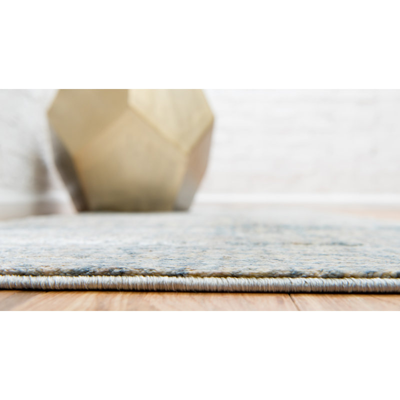 Tapis argenté à chevrons Frodsham, Rectangle 4 pi 1 po x 6 pi 1 po