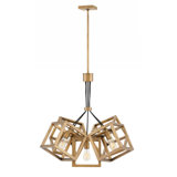 Ensemble Five Light Cluster Geometric Square Chandelier