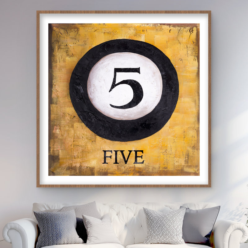 Billiard Ball No5 - Loisirs Typo & Symbols, reproduction encadrée, H 48 po x l 48 po