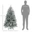Arbre de Noël artificiel floqué avec support en métal, extrémités à charnières-101955227