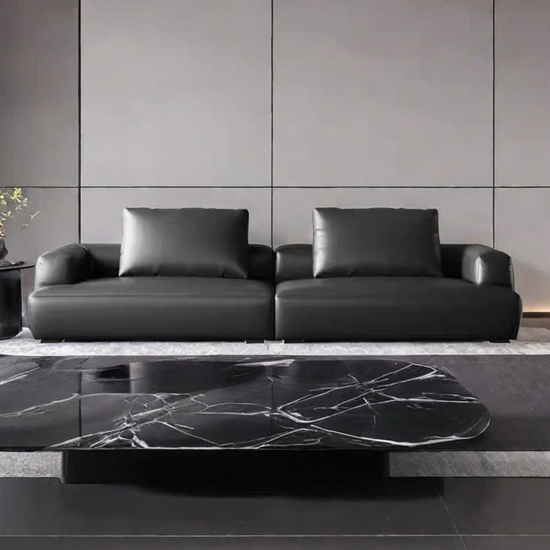 Italian style simple sofa leather matching, 3, 22.83" H x 102.36" W x 41.33" D