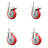 5 Inch 316SS Red Polyurethane ½ Inch Threaded Stem Caster Set 2 Lock Brake SCC