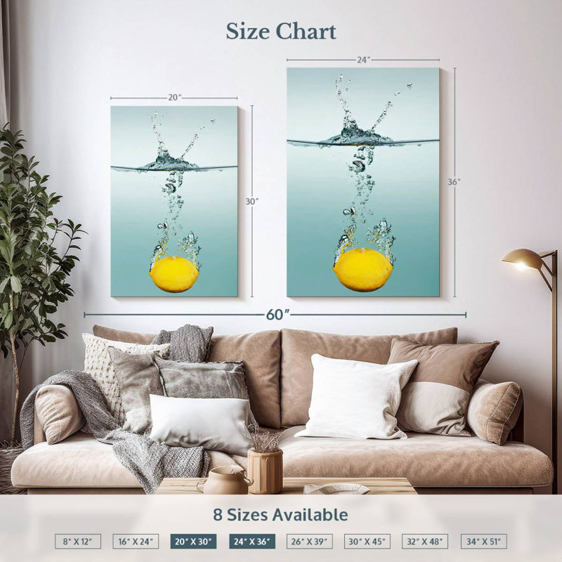 Yarlin Lemon Splash, 36" H x 24" W