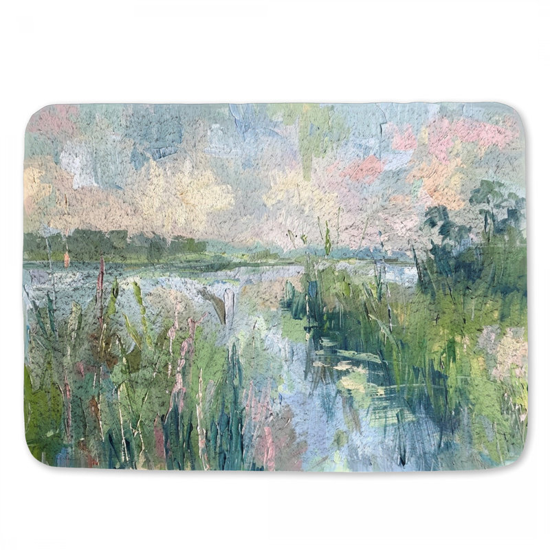 Paysage, tapis de bain, nature, décor de salle de bain, scène sereine, L 17 po x L 24 po
